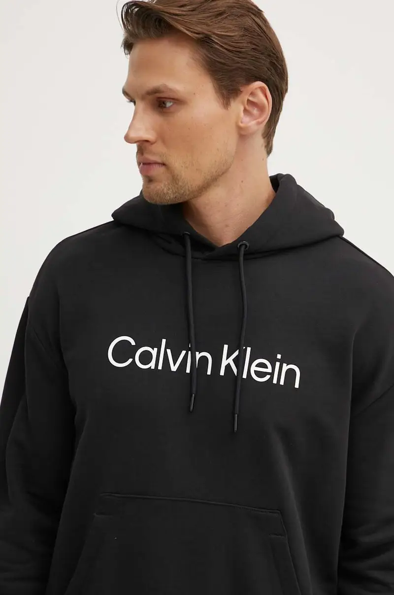 felpa in cotone uomo colore nero con cappuccio con applicazione miniatura 4