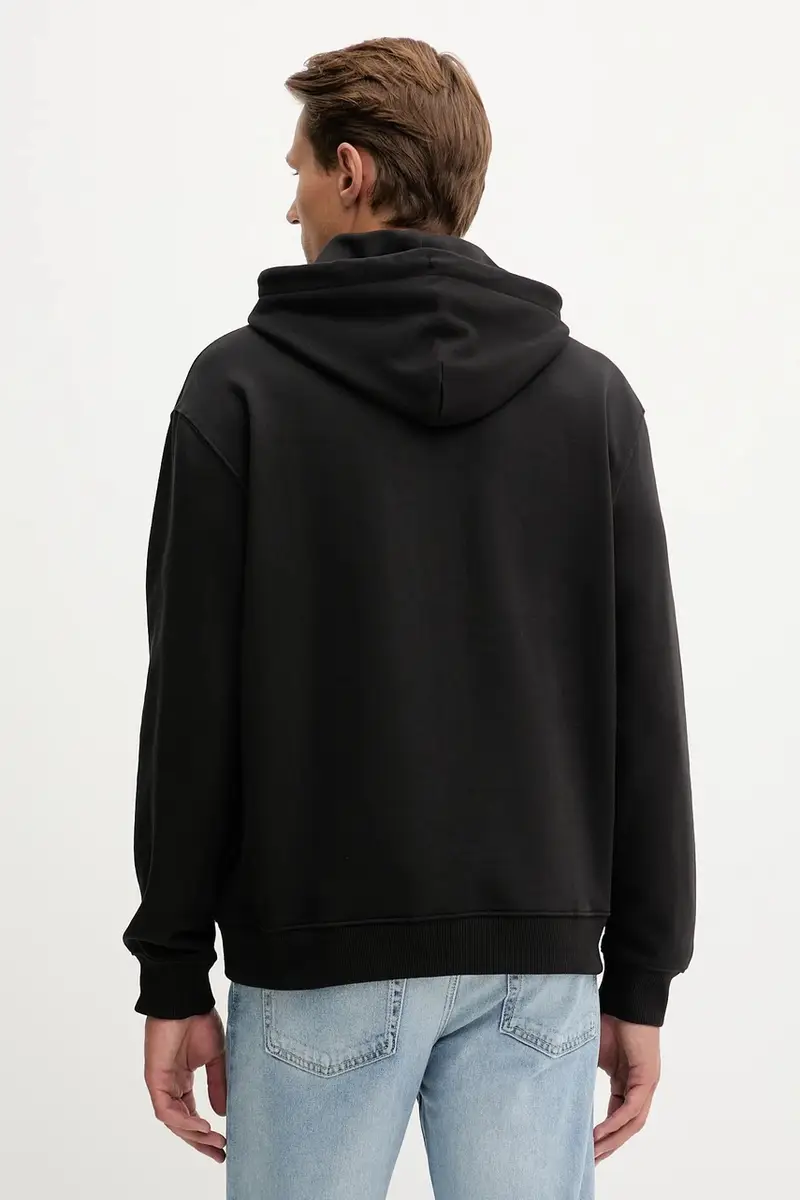 felpa in cotone uomo colore nero con cappuccio LV04LD241G miniatura 3