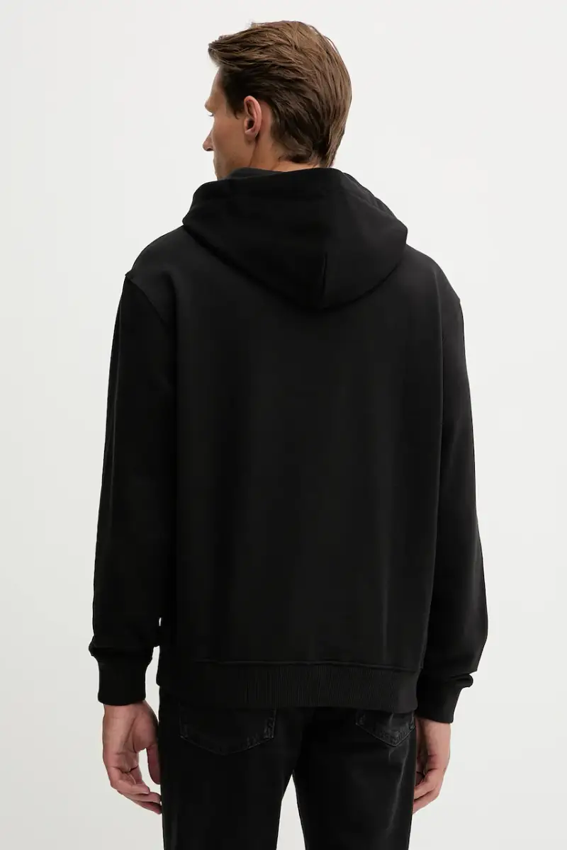 felpa in cotone uomo colore nero con cappuccio LV14LD231G miniatura 3