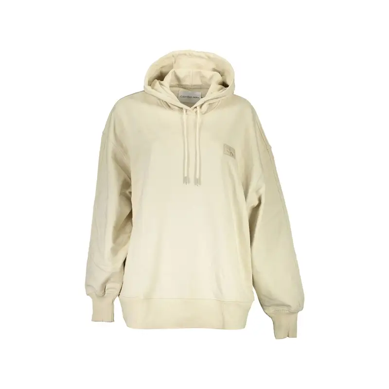Calvin Klein Felpa Maniche Lunghe Donna beige con Cappuccio