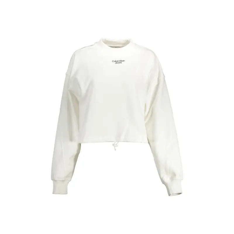 Felpa Maniche Lunghe Donna Bianca Stampa Bianco