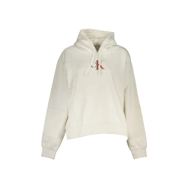Felpa Maniche Lunghe Donna Bianca Stampa Logo Bianco