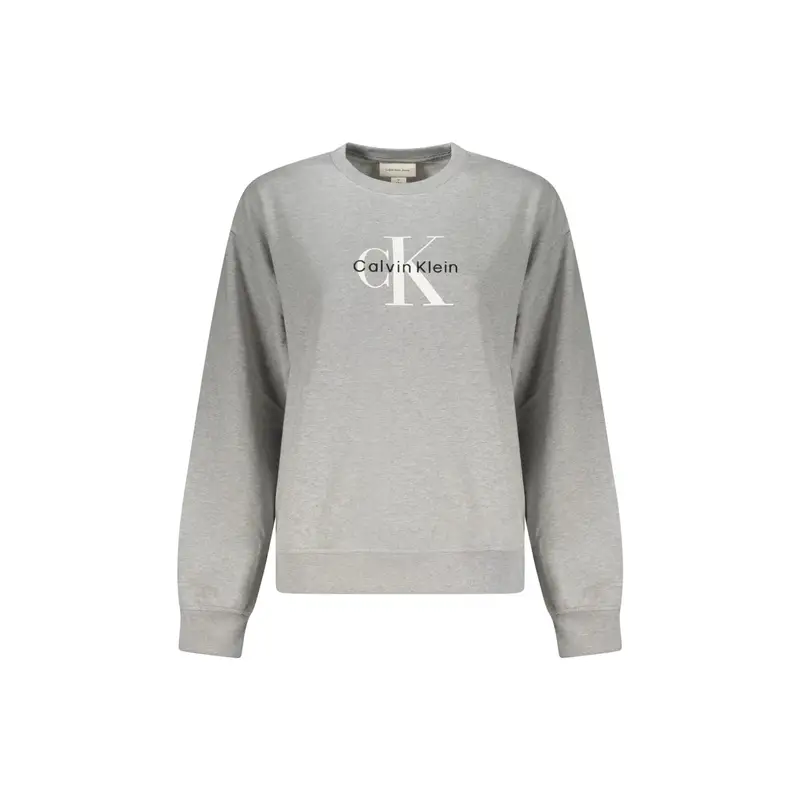 Felpa Maniche Lunghe Donna Grigia Stampa Grigio