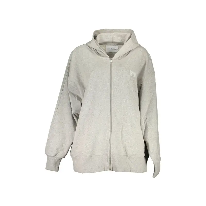 Felpa Maniche Lunghe Donna Grigia Zip Grigio