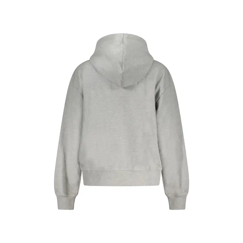 Felpa Maniche Lunghe Donna Grigia Zip Ricamo Grigio miniatura 2