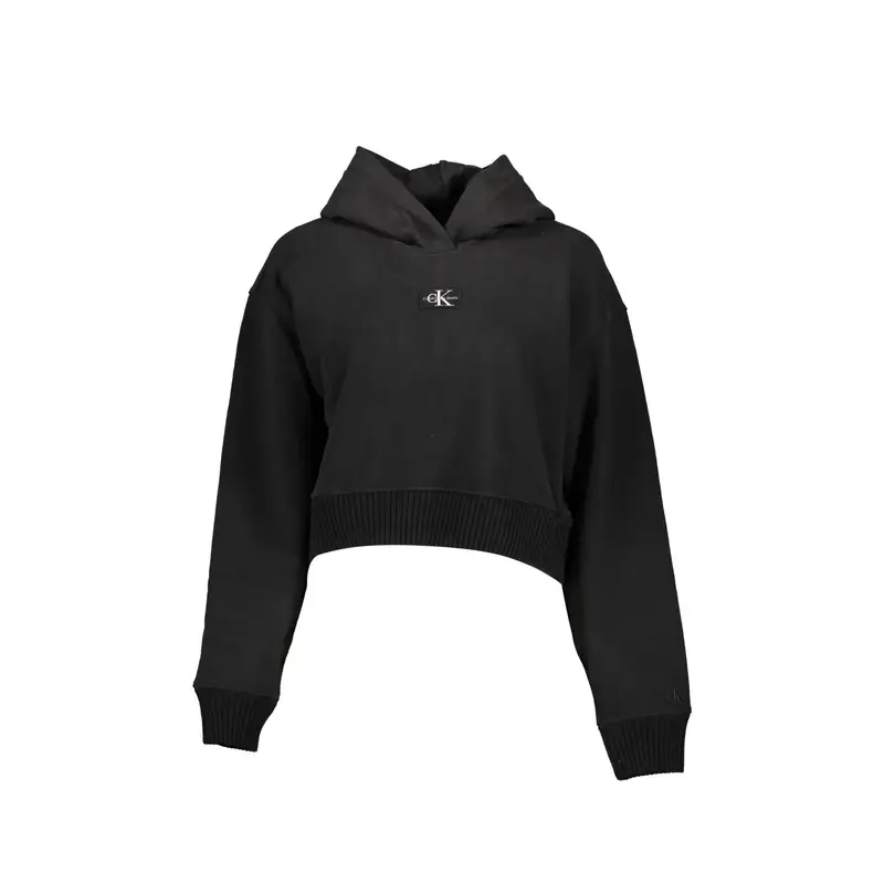 Felpa Maniche Lunghe Donna Nera Logo Nero