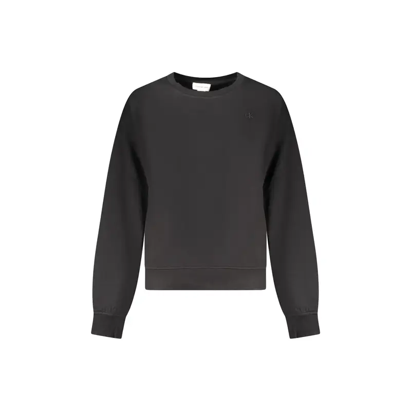 Felpa Maniche Lunghe Donna Nera Ricamo Nero