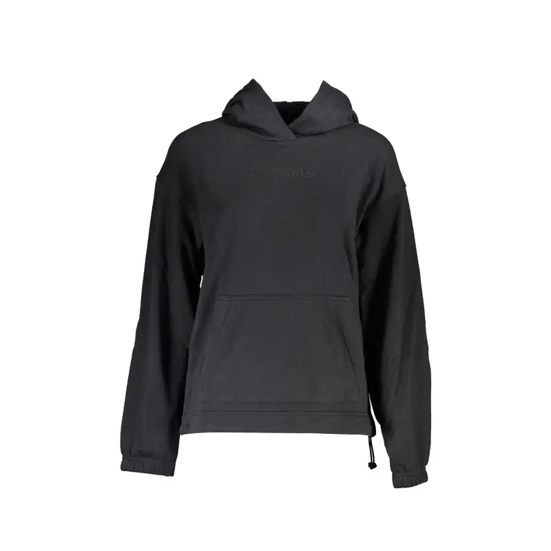 Felpa Maniche Lunghe Donna Nera Stampa Logo Nero