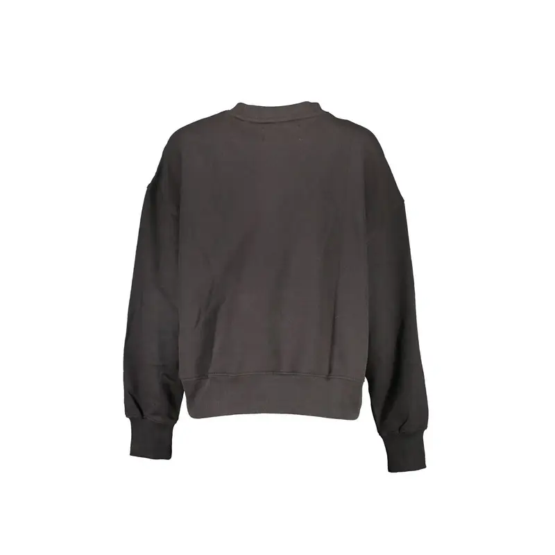 Felpa Maniche Lunghe Donna Nera Stampa Logo Nero miniatura 2