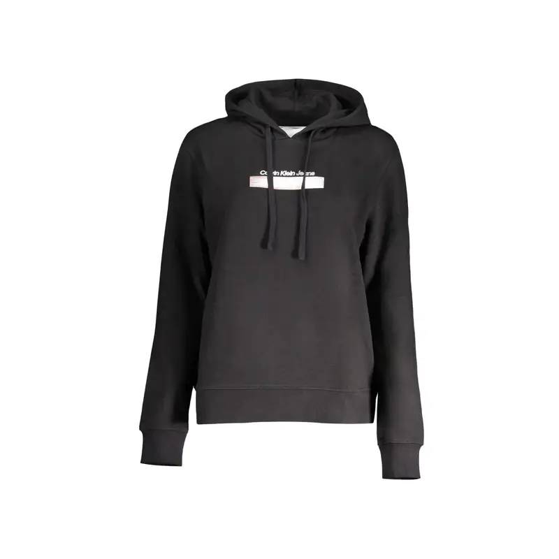 Felpa Maniche Lunghe Donna Nera Stampa Logo Nero
