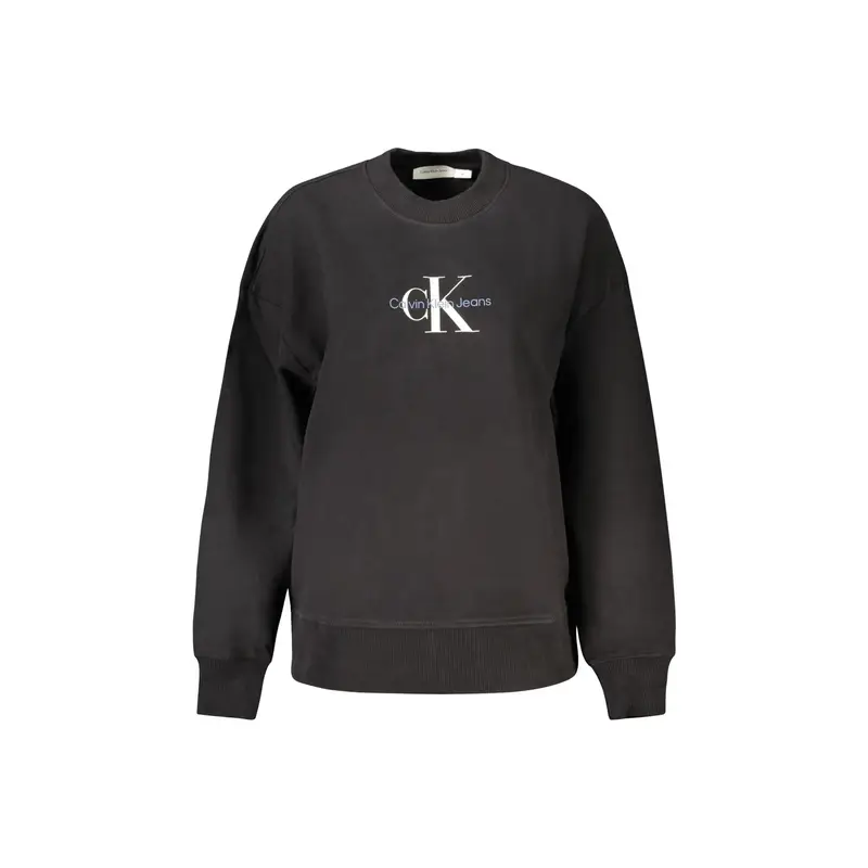 Calvin Klein Felpa Maniche Lunghe Donna Nera con Stampa Logo