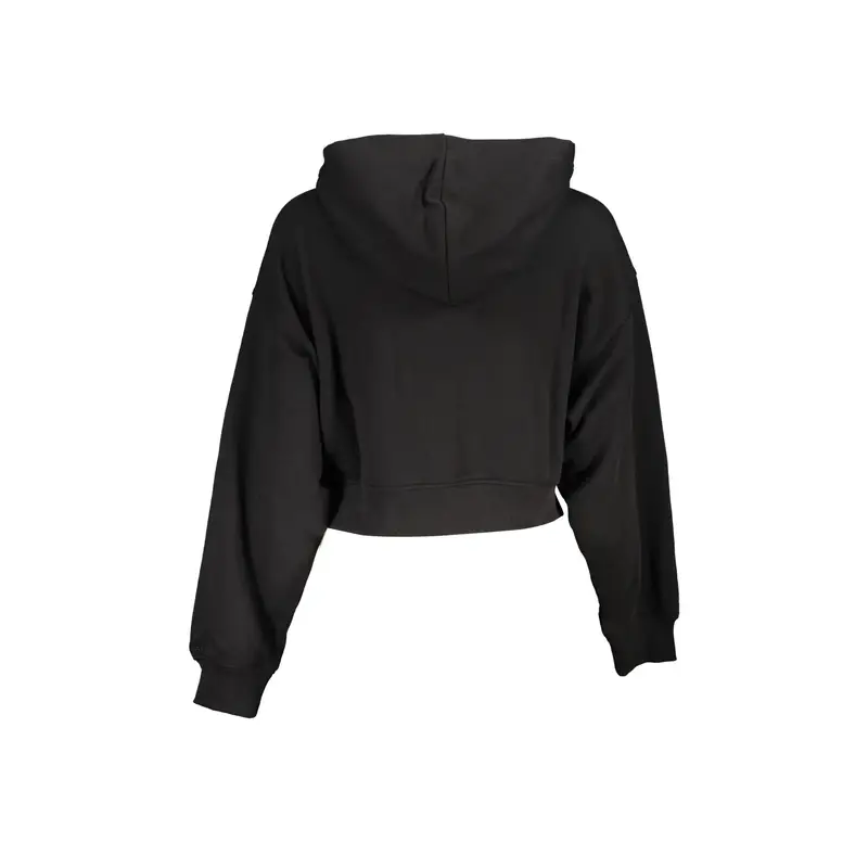 Felpa Maniche Lunghe Donna Nera Zip Nero miniatura 2