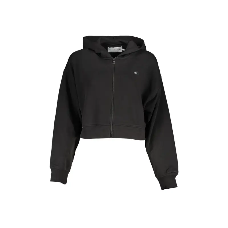 Felpa Maniche Lunghe Donna Nera Zip Nero