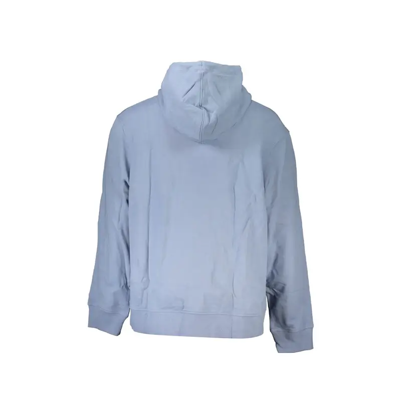 Felpa Maniche Lunghe Uomo Azzurra Stampa Logo Azzurro miniatura 2