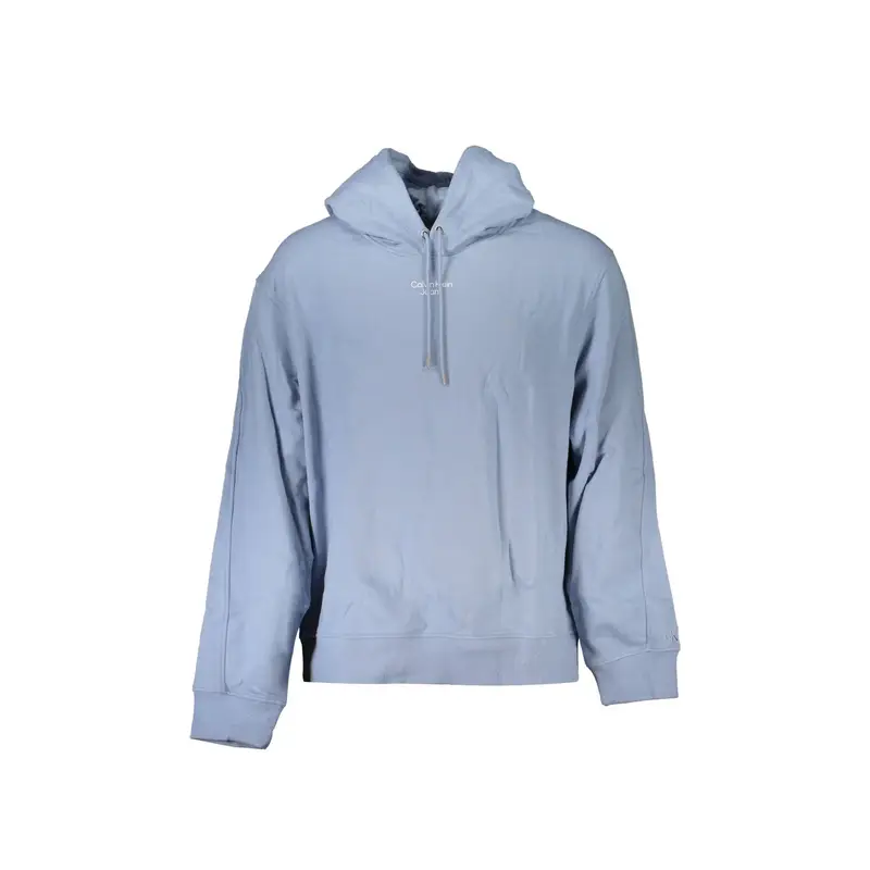 Felpa Maniche Lunghe Uomo Azzurra Stampa Logo Azzurro