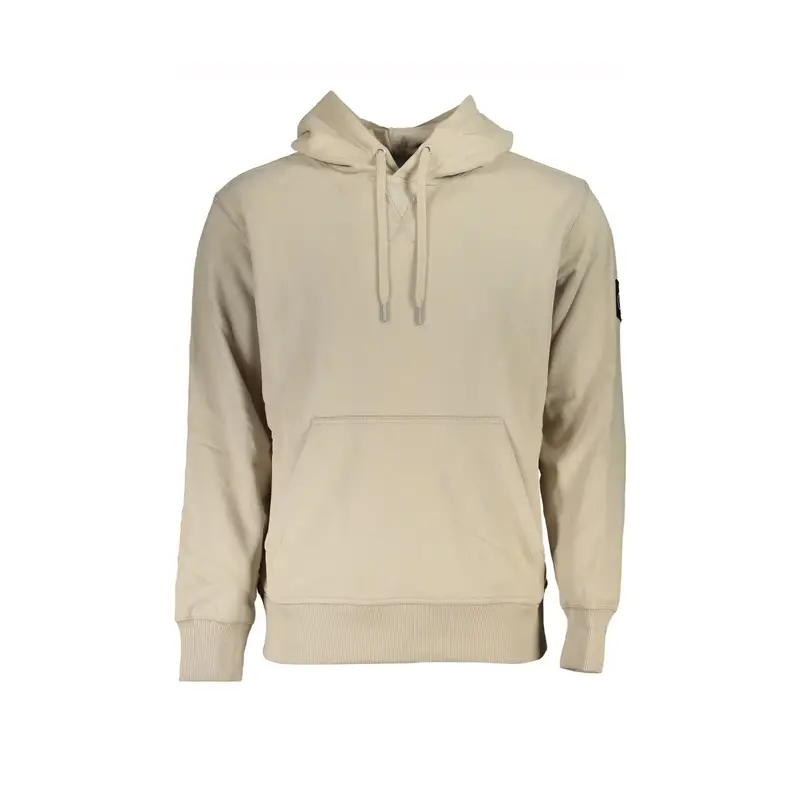 Felpa Maniche Lunghe Uomo Beige Logo