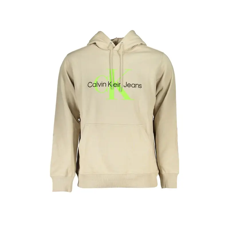 Felpa Maniche Lunghe Uomo Beige Stampa