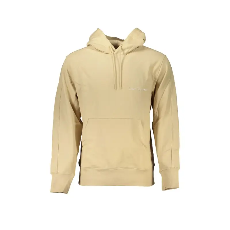 Felpa Maniche Lunghe Uomo Beige Stampa Logo
