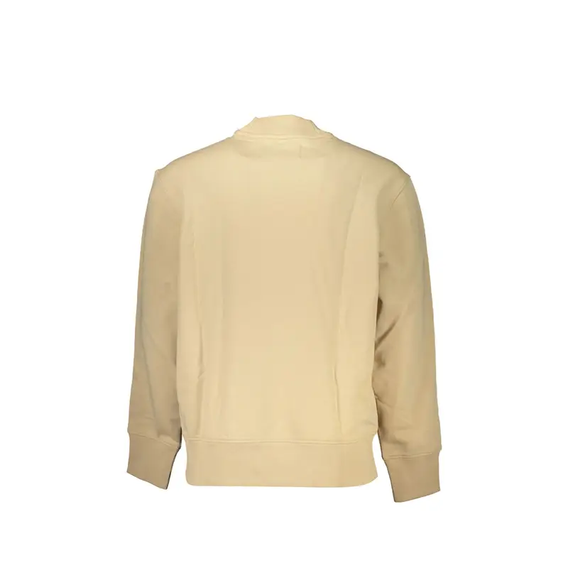 Felpa Maniche Lunghe Uomo Beige Stampa Logo miniatura 2