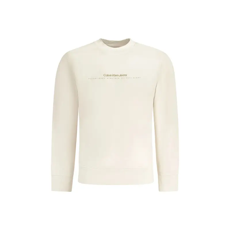 Calvin Klein Felpa Maniche Lunghe Uomo beige con Stampa Logo