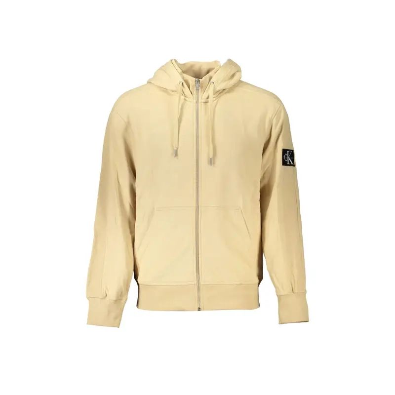 Felpa Maniche Lunghe Uomo Beige Zip