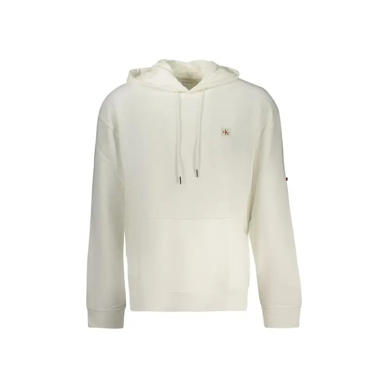 Felpa Maniche Lunghe Uomo Bianca Logo Bianco