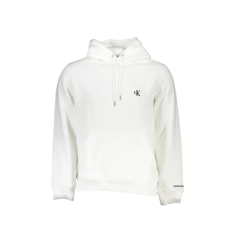 Felpa Maniche Lunghe Uomo Bianca Ricamo Bianco