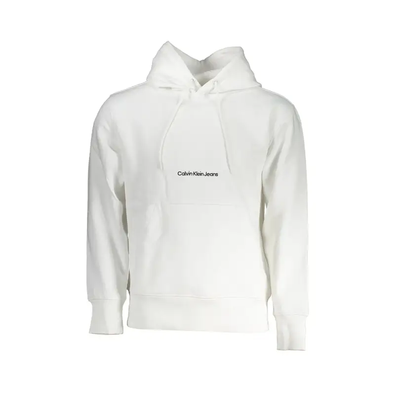 Felpa Maniche Lunghe Uomo Bianca Ricamo Bianco