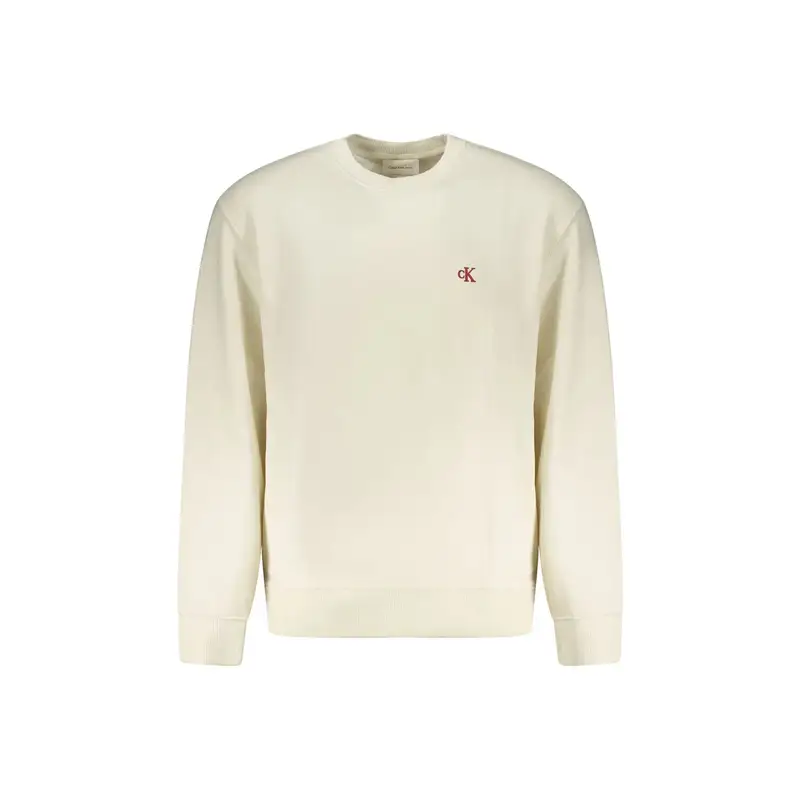 Felpa Maniche Lunghe Uomo Bianca Ricamo Bianco