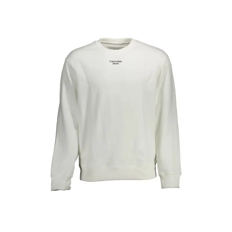 Felpa Maniche Lunghe Uomo Bianca Stampa Bianco