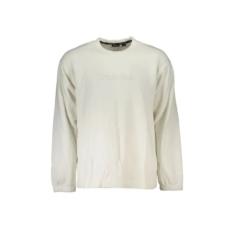 Felpa Maniche Lunghe Uomo Bianca Stampa Logo Bianco