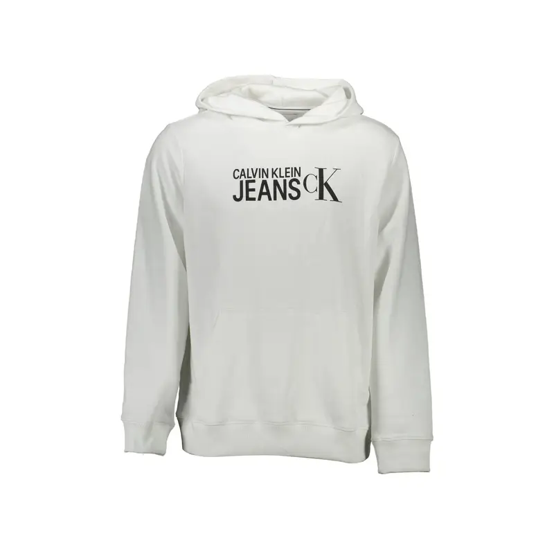 Felpa Maniche Lunghe Uomo Bianca Stampa Logo Bianco