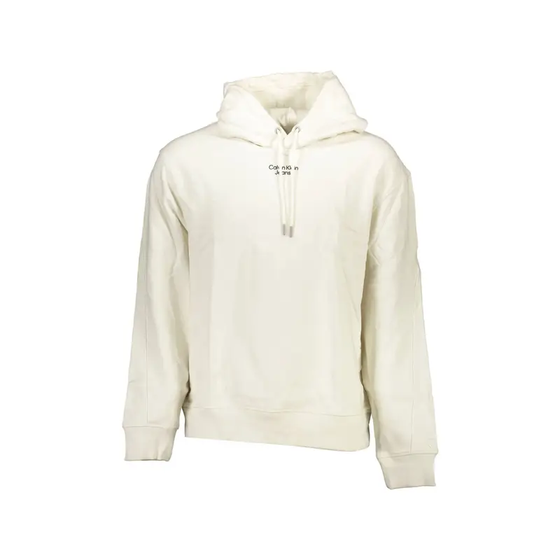 Felpa Maniche Lunghe Uomo Bianca Stampa Logo Bianco