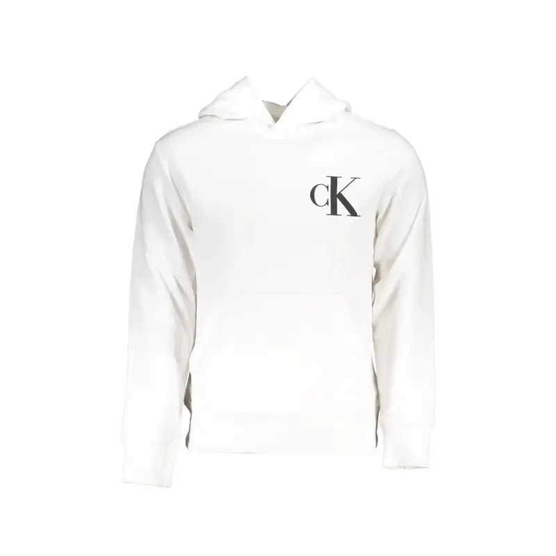 Felpa Maniche Lunghe Uomo Bianca Stampa Logo Bianco