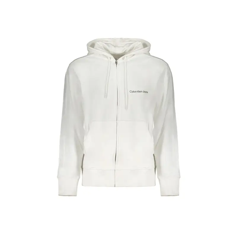 Felpa Maniche Lunghe Uomo Bianca Zip Bianco