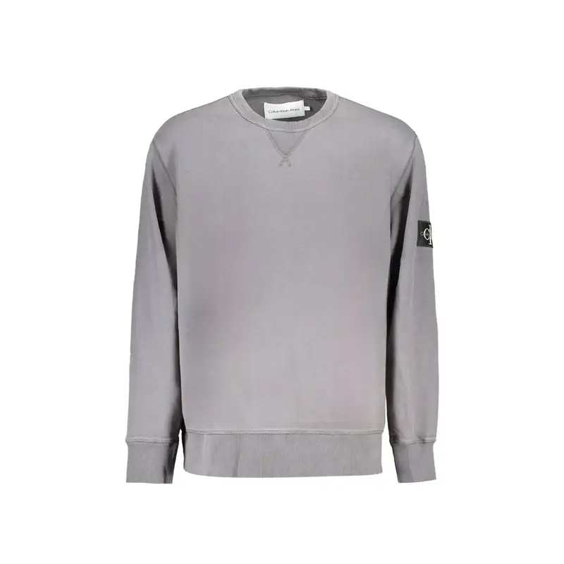 Felpa Maniche Lunghe Uomo Grigia Logo Grigio