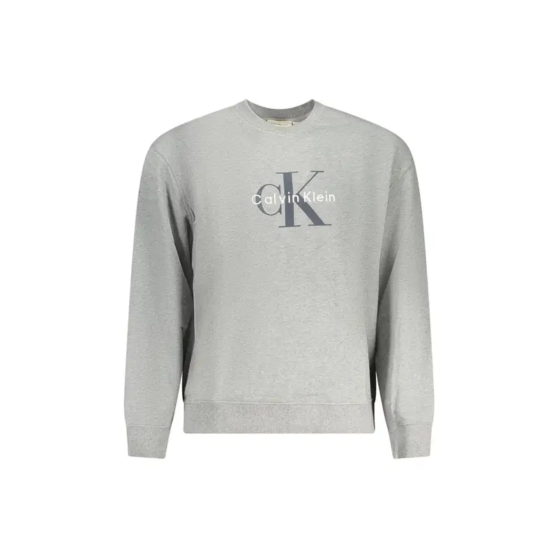 Felpa Maniche Lunghe Uomo Grigia Stampa Grigio