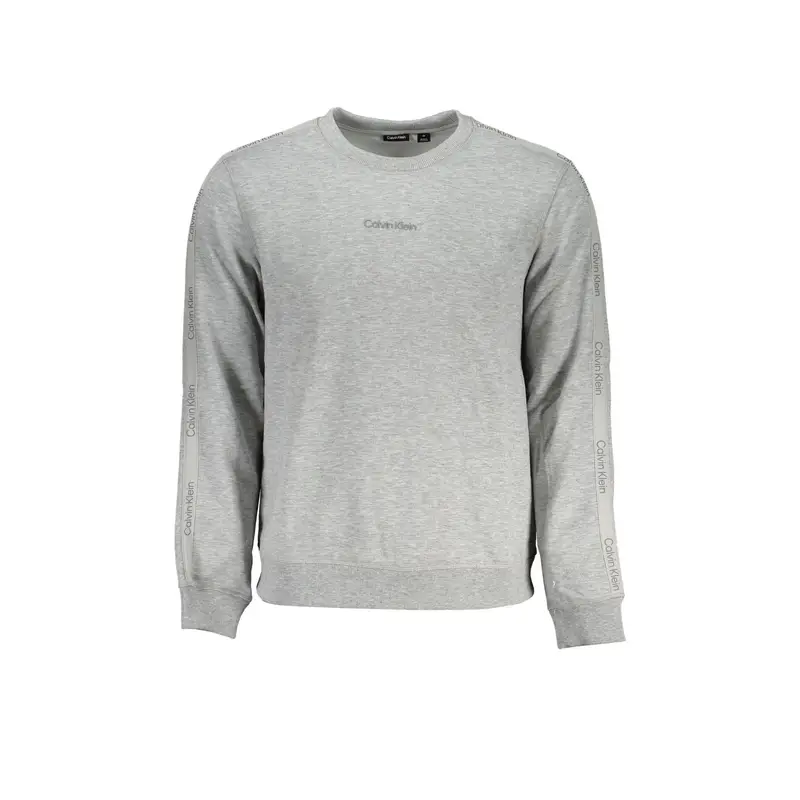 Calvin Klein Felpa Maniche Lunghe Uomo Grigia con Stampa Logo