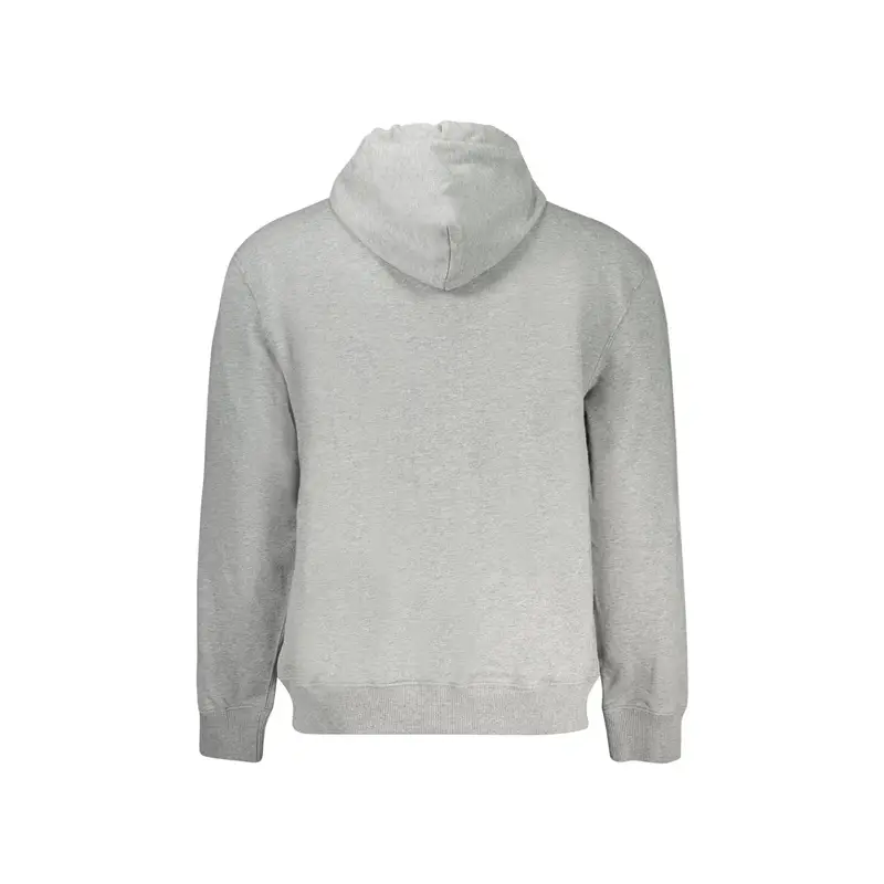 Felpa Maniche Lunghe Uomo Grigia Zip Ricamo Grigio miniatura 2