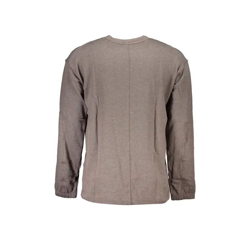 Felpa Maniche Lunghe Uomo Marrone Stampa Logo miniatura 2