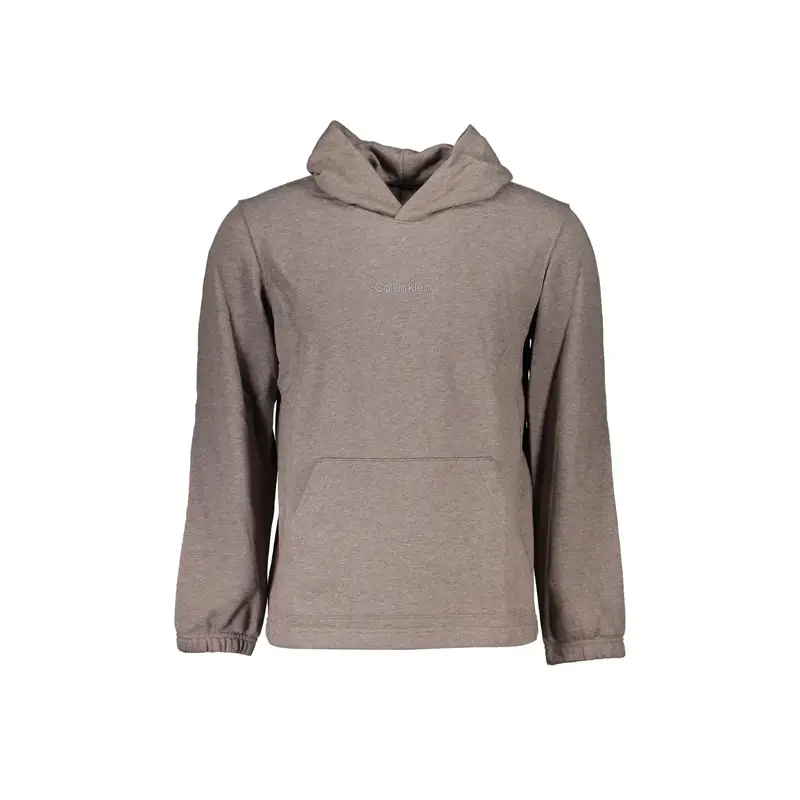 Felpa Maniche Lunghe Uomo Marrone Stampa Logo