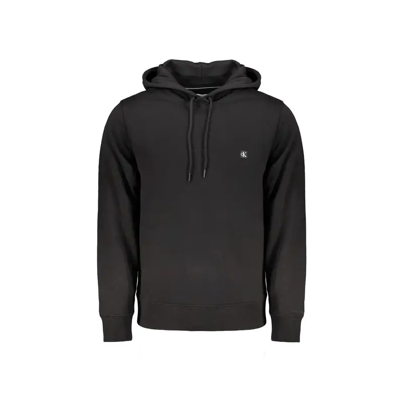 Felpa Maniche Lunghe Uomo Nera Logo Nero