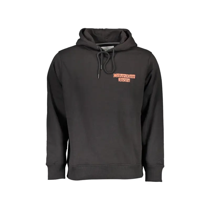 Felpa Maniche Lunghe Uomo Nera Ricamo Nero