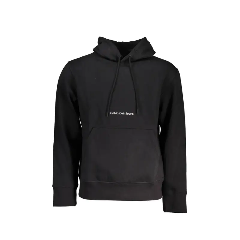 Felpa Maniche Lunghe Uomo Nera Ricamo Nero