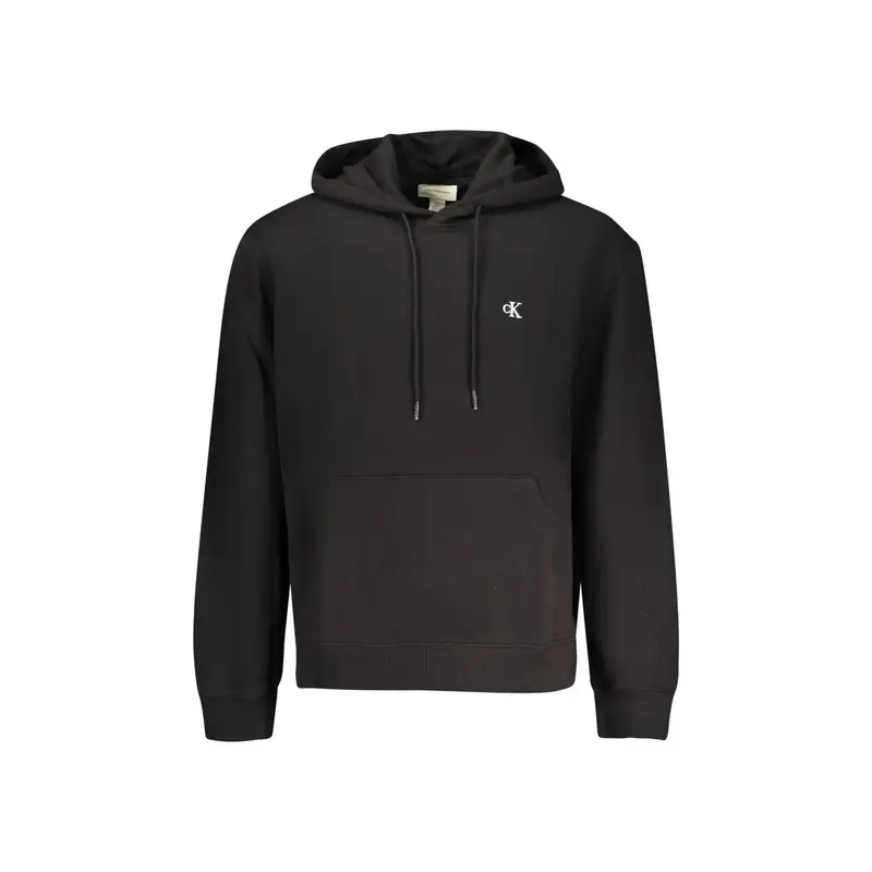 Felpa Maniche Lunghe Uomo Nera Ricamo Nero