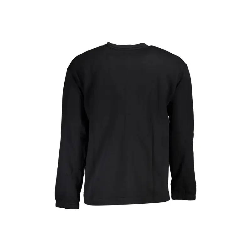 Felpa Maniche Lunghe Uomo Nera Stampa Logo Nero miniatura 2