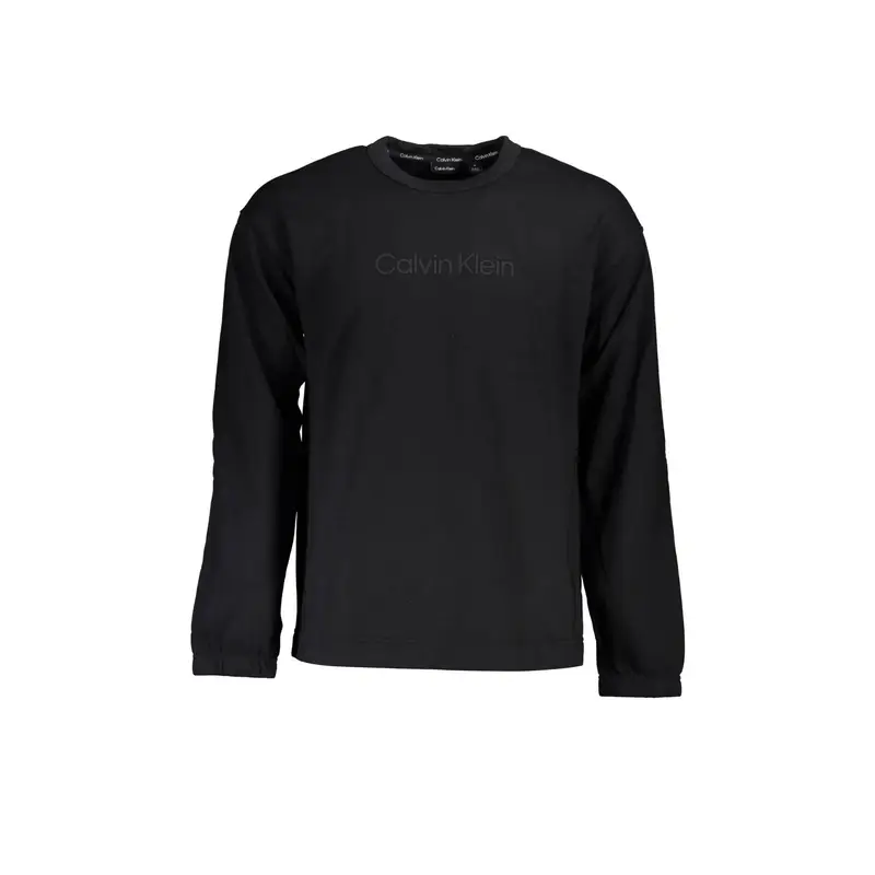 Felpa Maniche Lunghe Uomo Nera Stampa Logo Nero