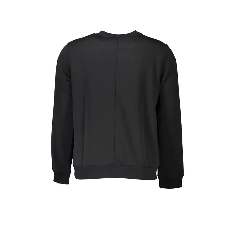 Felpa Maniche Lunghe Uomo Nera Stampa Logo Nero miniatura 2