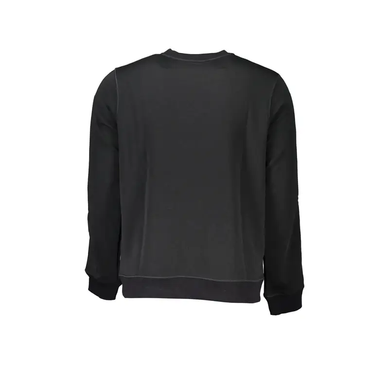 Felpa Maniche Lunghe Uomo Nera Stampa Logo Nero miniatura 2