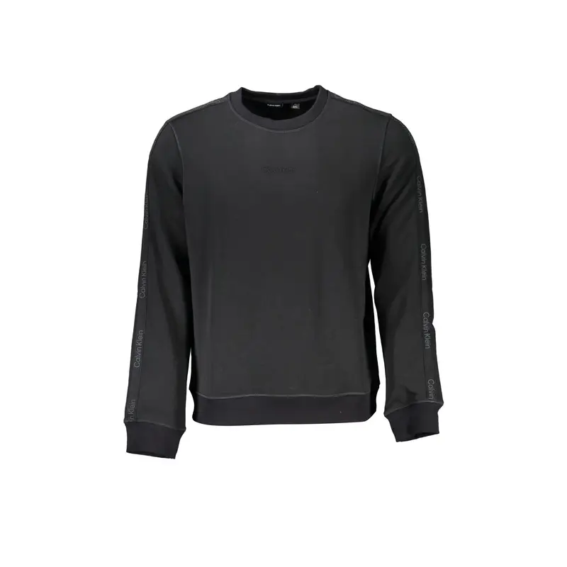 Felpa Maniche Lunghe Uomo Nera Stampa Logo Nero